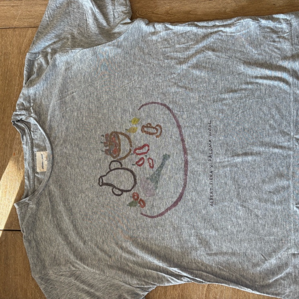 Paloma Wool Gray Tee with Colorful Print